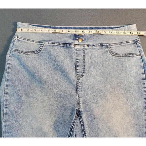 Womens Terra & Sky Jeggings 0X 14W Blue Stretch Fitted Elastic Waist Pull On - Picture 5 of 12